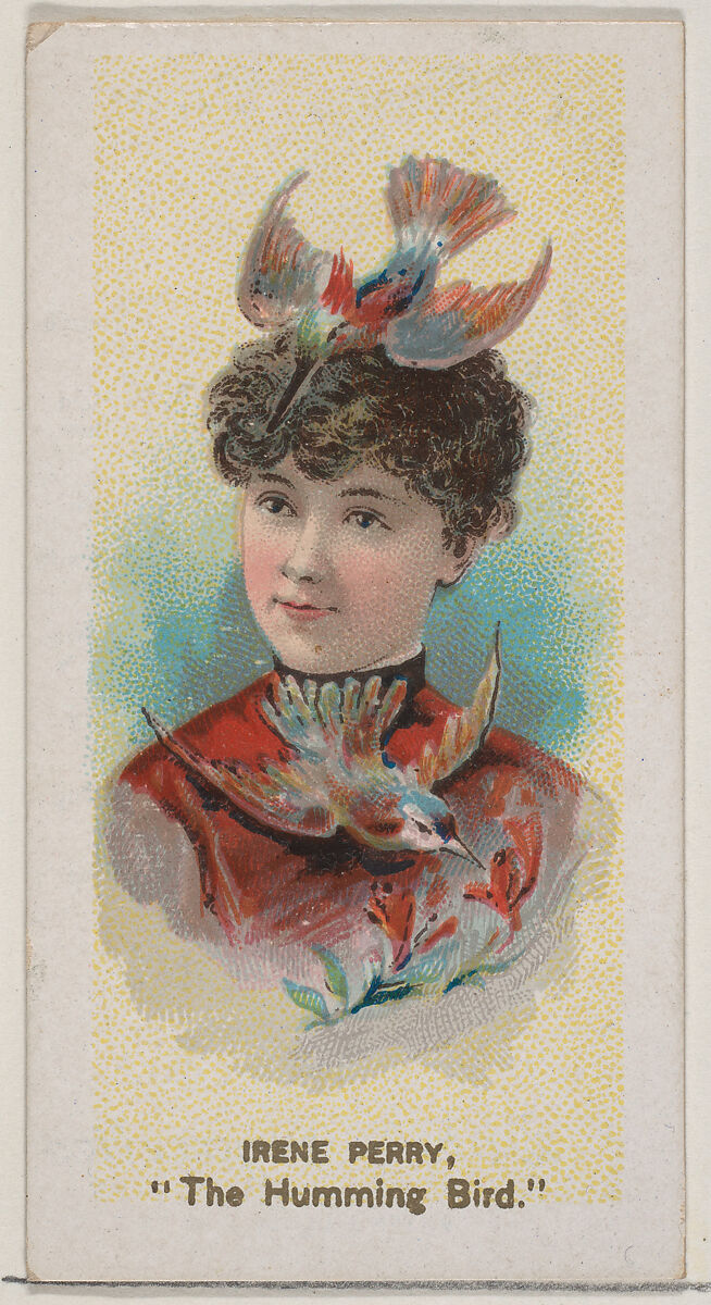 Irene Perry as "The Humming Bird," from the series Fancy Dress Ball Costumes (N73) for Duke brand cigarettes, Issued by W. Duke, Sons &amp; Co. (New York and Durham, N.C.), Commercial color lithograph 