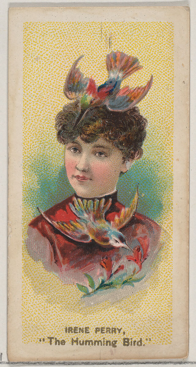 Irene Perry as "The Humming Bird," from the series Fancy Dress Ball Costumes (N73) for Duke brand cigarettes, Issued by W. Duke, Sons &amp; Co. (New York and Durham, N.C.), Commercial color lithograph 