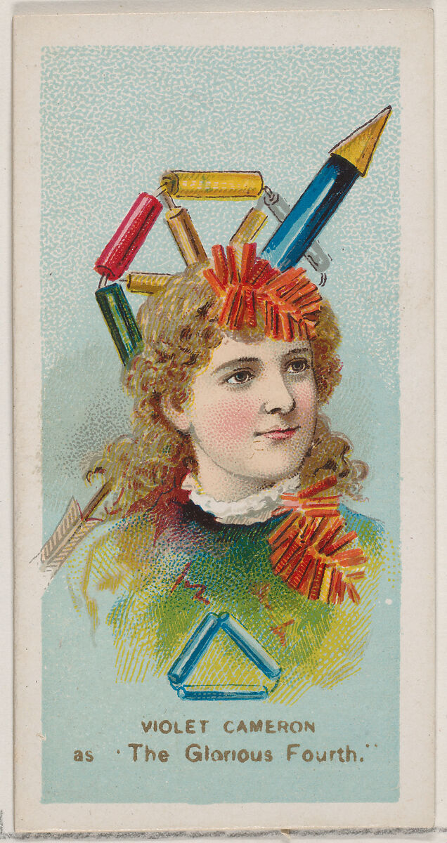 Violet Cameron as "The Glorious Fourth," from the series Fancy Dress Ball Costumes (N73) for Duke brand cigarettes, Issued by W. Duke, Sons &amp; Co. (New York and Durham, N.C.), Commercial color lithograph 