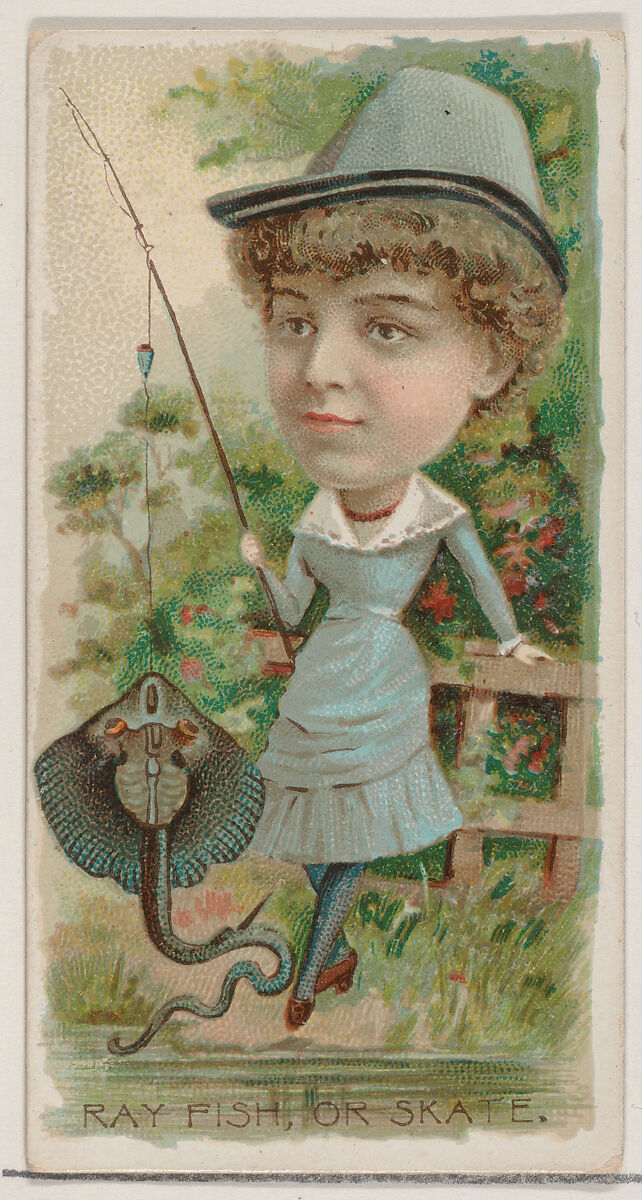 Ray Fish, or Skate, from the series Fishers and Fish (N74) for Duke brand cigarettes, Lithography by Knapp &amp; Company (American, New York), Commercial color lithograph 