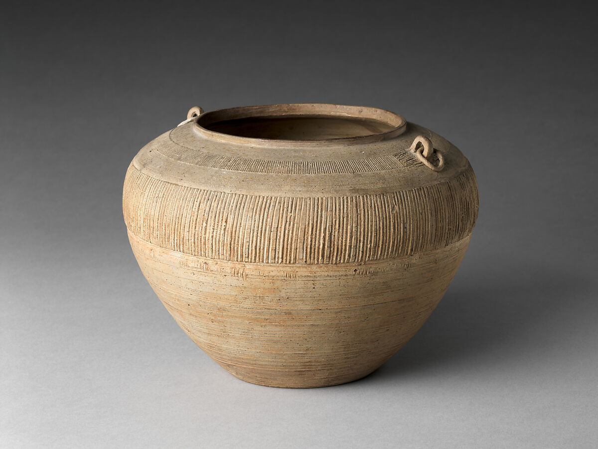 Jar (Guan), Stoneware with impressed and carved decoration, China