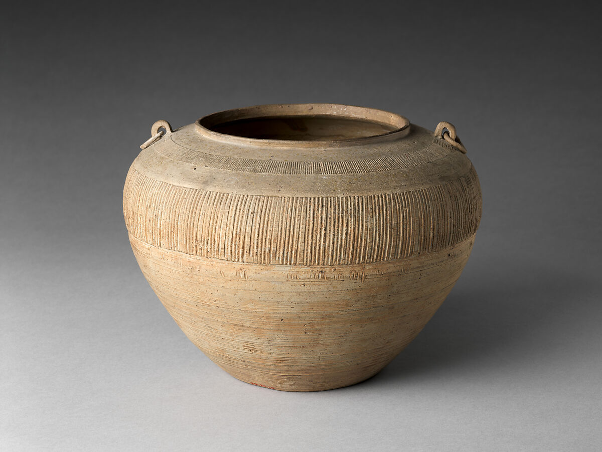Jar (Guan), Stoneware with impressed and carved decoration, China