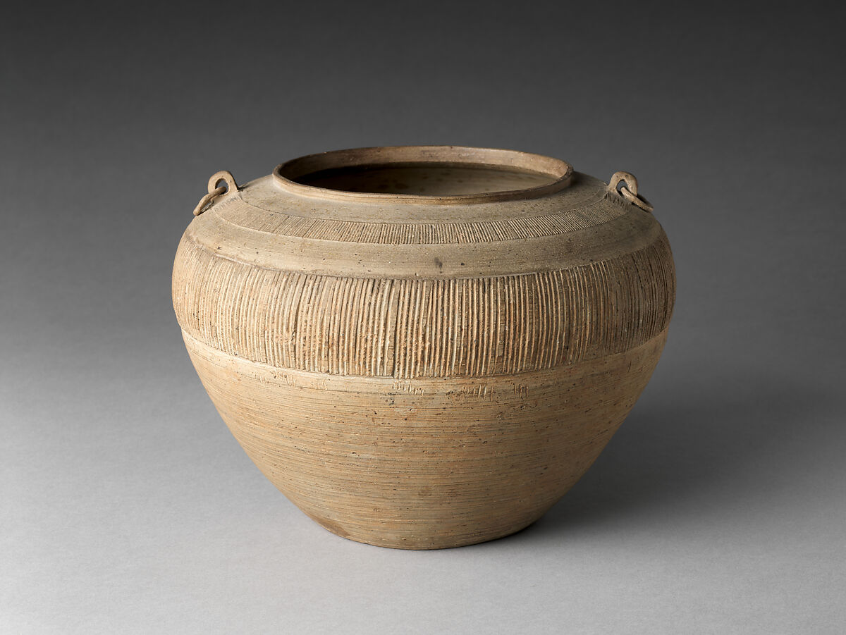 Jar (Guan), Stoneware with impressed and carved decoration, China