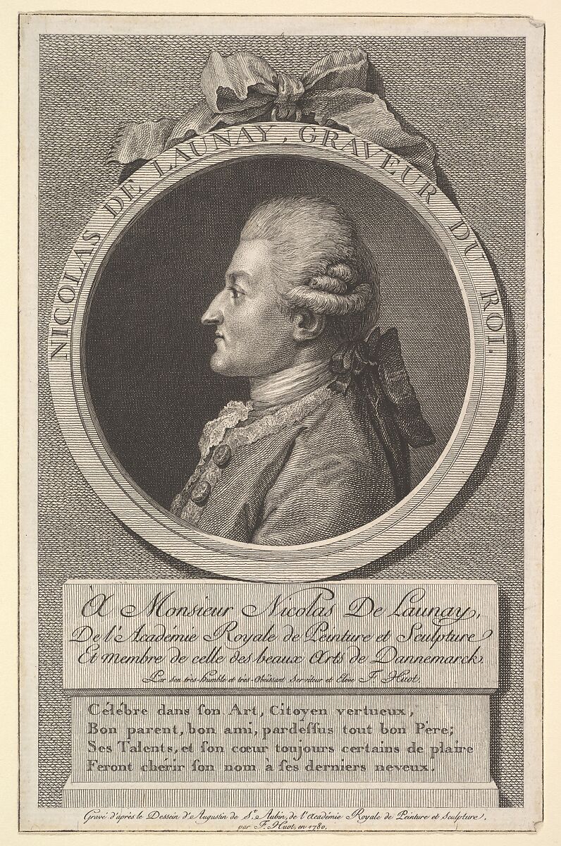 Portrait of Nicolas de Launay, F. Huot, Etching; second state of two (Bocher) 