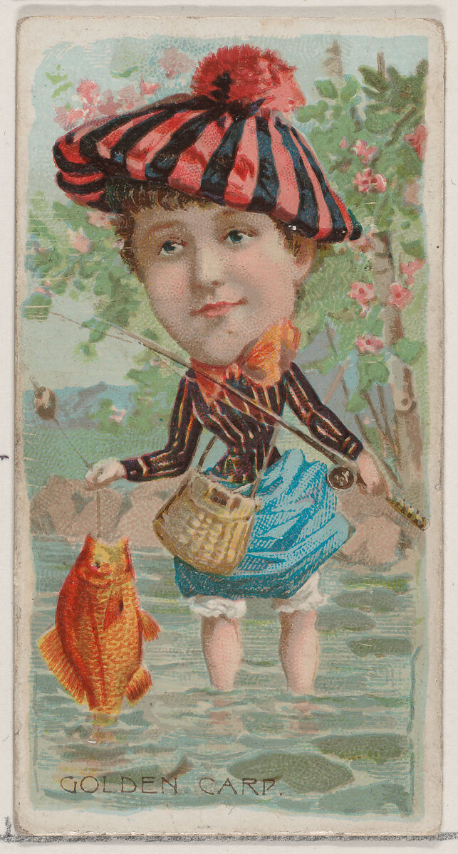 Golden Carp, from the series Fishers and Fish (N74) for Duke brand cigarettes, Lithography by Knapp &amp; Company (American, New York), Commercial color lithograph 