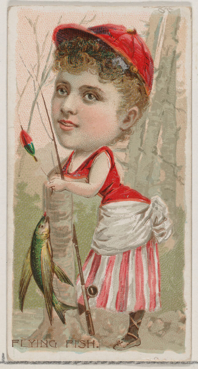 Flying Fish, from the series Fishers and Fish (N74) for Duke brand cigarettes, Lithography by Knapp &amp; Company (American, New York), Commercial color lithograph 