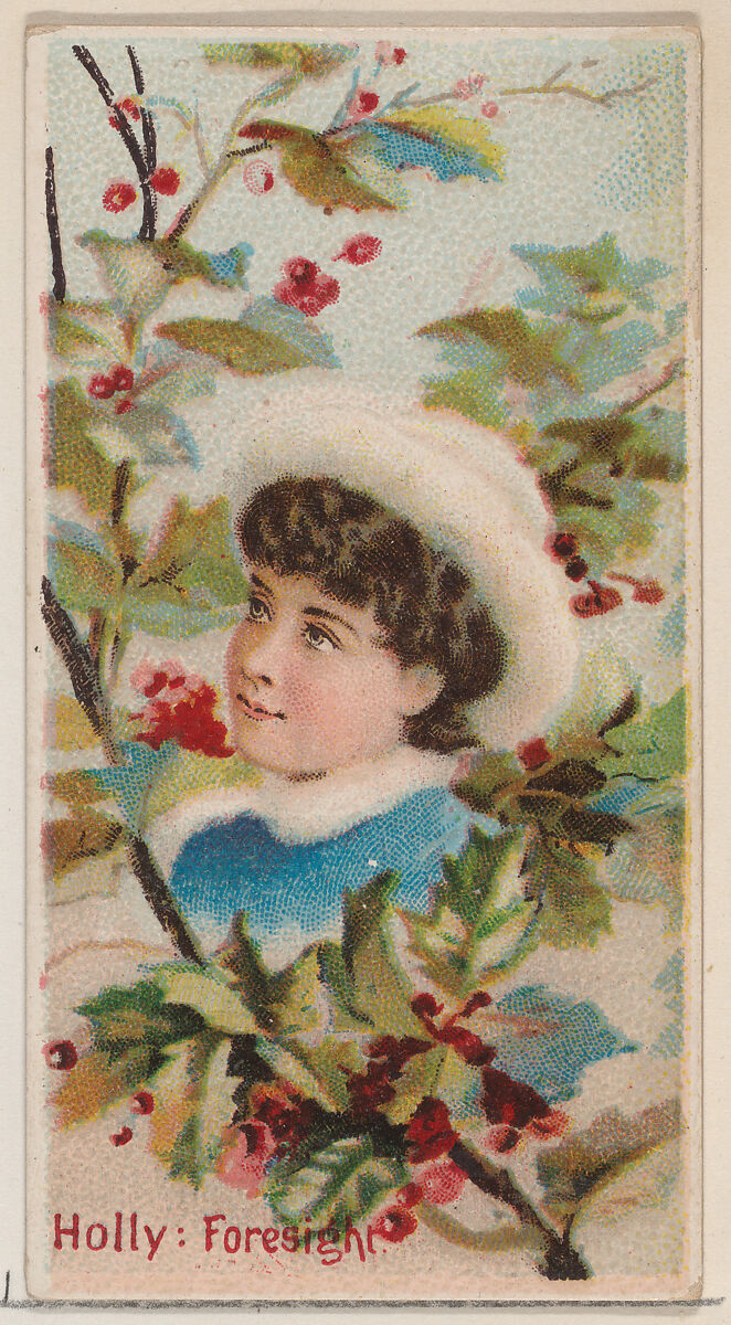Holly: Foresight, from the series Floral Beauties and Language of Flowers (N75) for Duke brand cigarettes, Issued by Duke Cigarette branch of the American Tobacco Company, Commercial color lithograph 