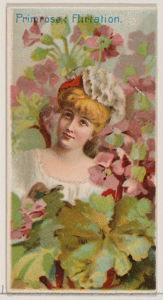 Primrose: Flirtation, from the series Floral Beauties and Language of Flowers (N75) for Duke brand cigarettes, Issued by Duke Cigarette branch of the American Tobacco Company, Commercial color lithograph 