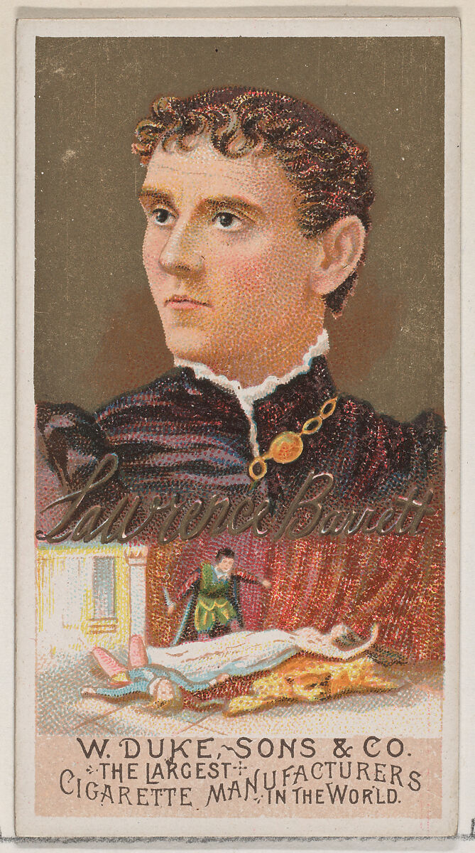 Lawrence Barrett, from the series Great Americans (N76) for Duke brand cigarettes, Issued by W. Duke, Sons &amp; Co. (New York and Durham, N.C.), Commercial color lithograph 