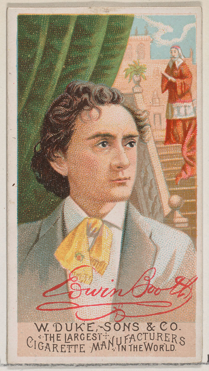 Edwin Booth, from the series Great Americans (N76) for Duke brand cigarettes, Issued by W. Duke, Sons &amp; Co. (New York and Durham, N.C.), Commercial color lithograph 