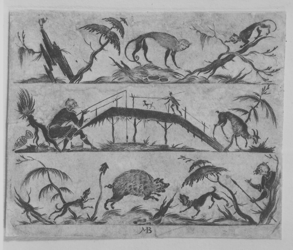 Title Plate with Blackwork Design, Andreas Gentzsch (German, active Augsburg, ca. 1600), Engraving and blackwork