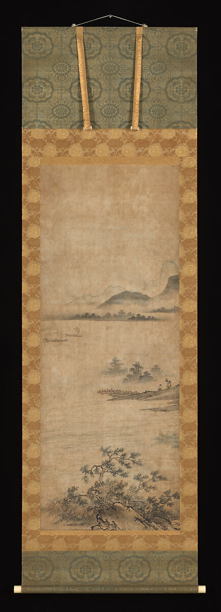 Eight Views of the Xiao and Xiang Rivers, One of a triptych of hanging scrolls; ink and color on paper, Japan