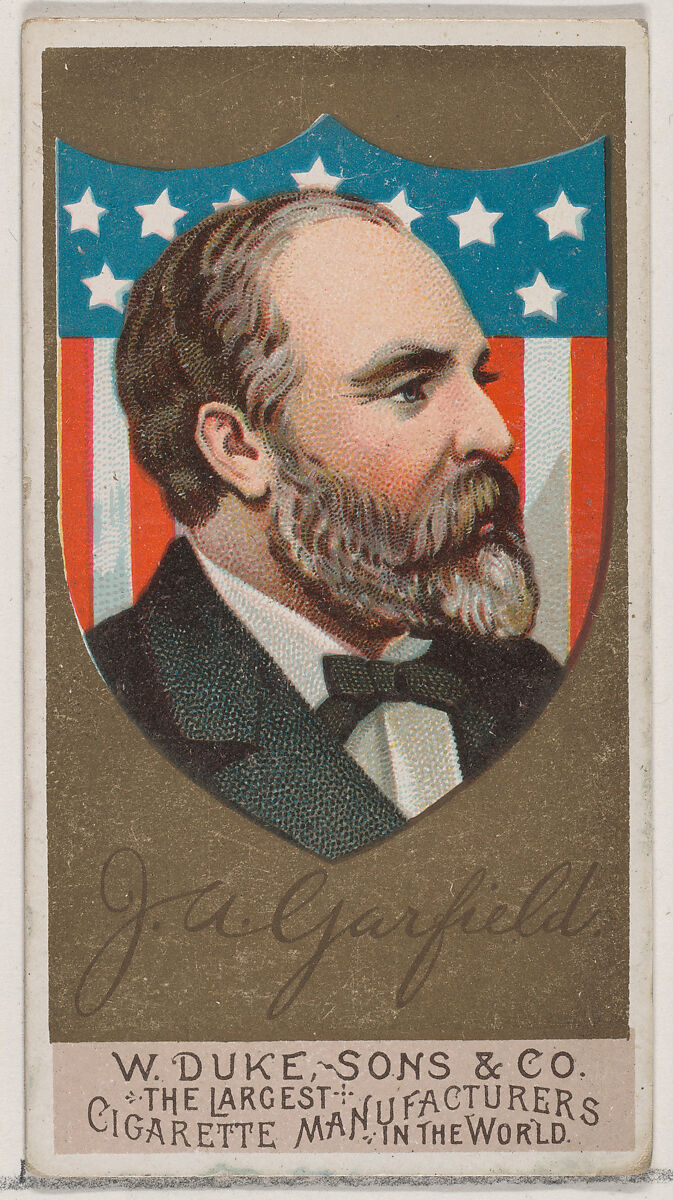 James A. Garfield, from the series Great Americans (N76) for Duke brand cigarettes, Issued by W. Duke, Sons &amp; Co. (New York and Durham, N.C.), Commercial color lithograph 