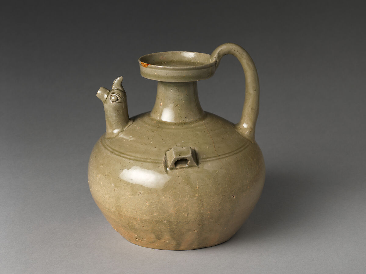 Chicken-Headed Ewer
, Stoneware with celadon glaze (Yue ware), China