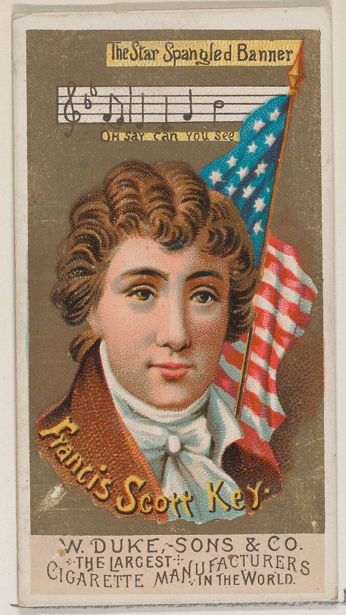 Francis Scott Key, from the series Great Americans (N76) for Duke brand cigarettes, Issued by W. Duke, Sons &amp; Co. (New York and Durham, N.C.), Commercial color lithograph 
