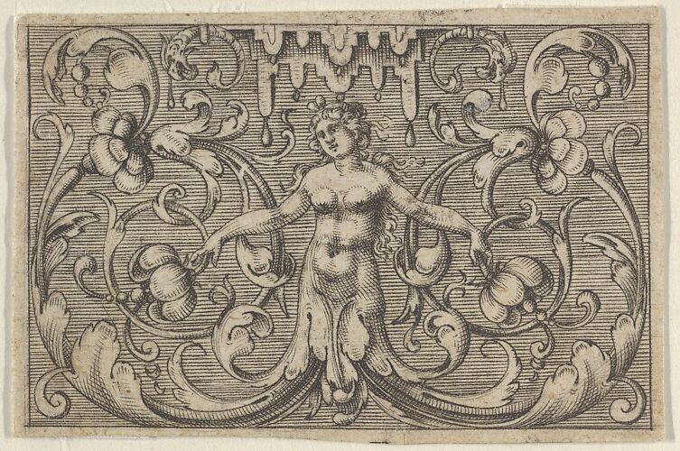 Horizontal Panel with a Female Figure with Leaves as Legs, from 