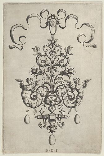 Vertical Panel with Design for a Pendant, from Ars His Myronis Nobilis Effingitus Pagellulis