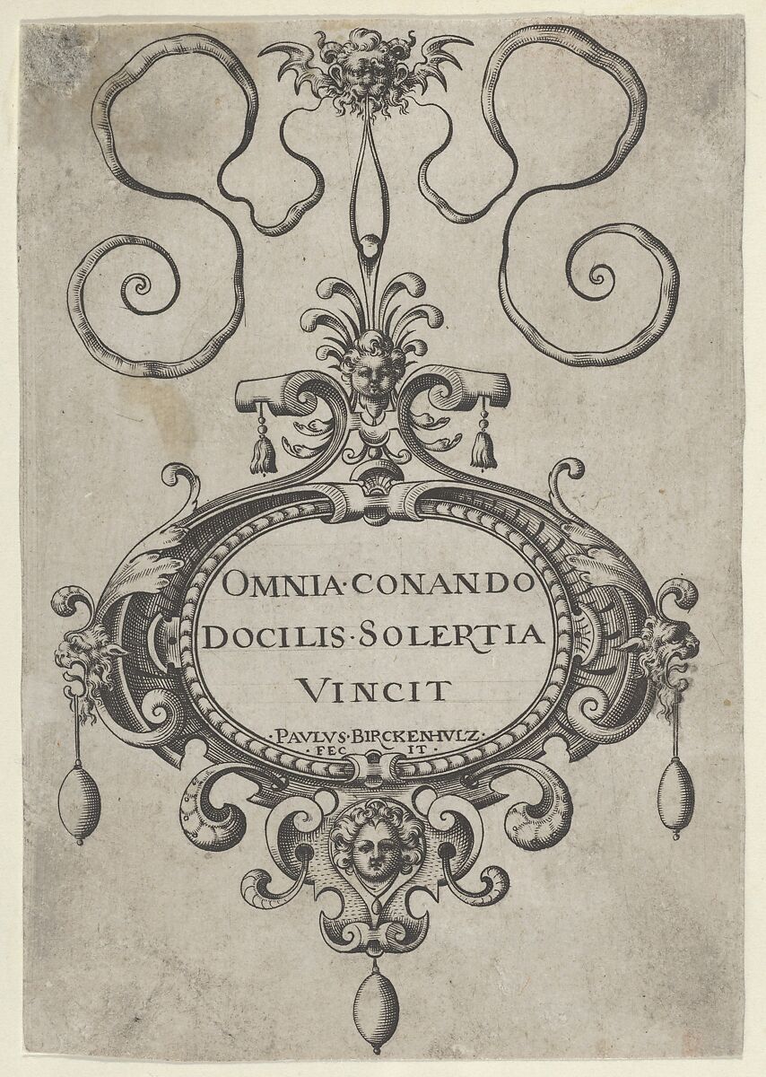 Title Page, from Omnia Conando Docilis Solertia Vincit, Paul Birckenhultz (1561–1639), Engraving 