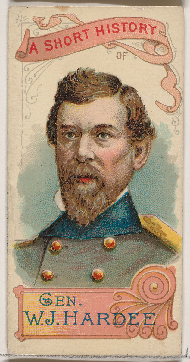 A Short History of General William J. Hardee, from the Histories of Generals series of booklets (N78) for Duke brand cigarettes, Issued by W. Duke, Sons &amp; Co. (New York and Durham, N.C.), Commercial color lithograph 