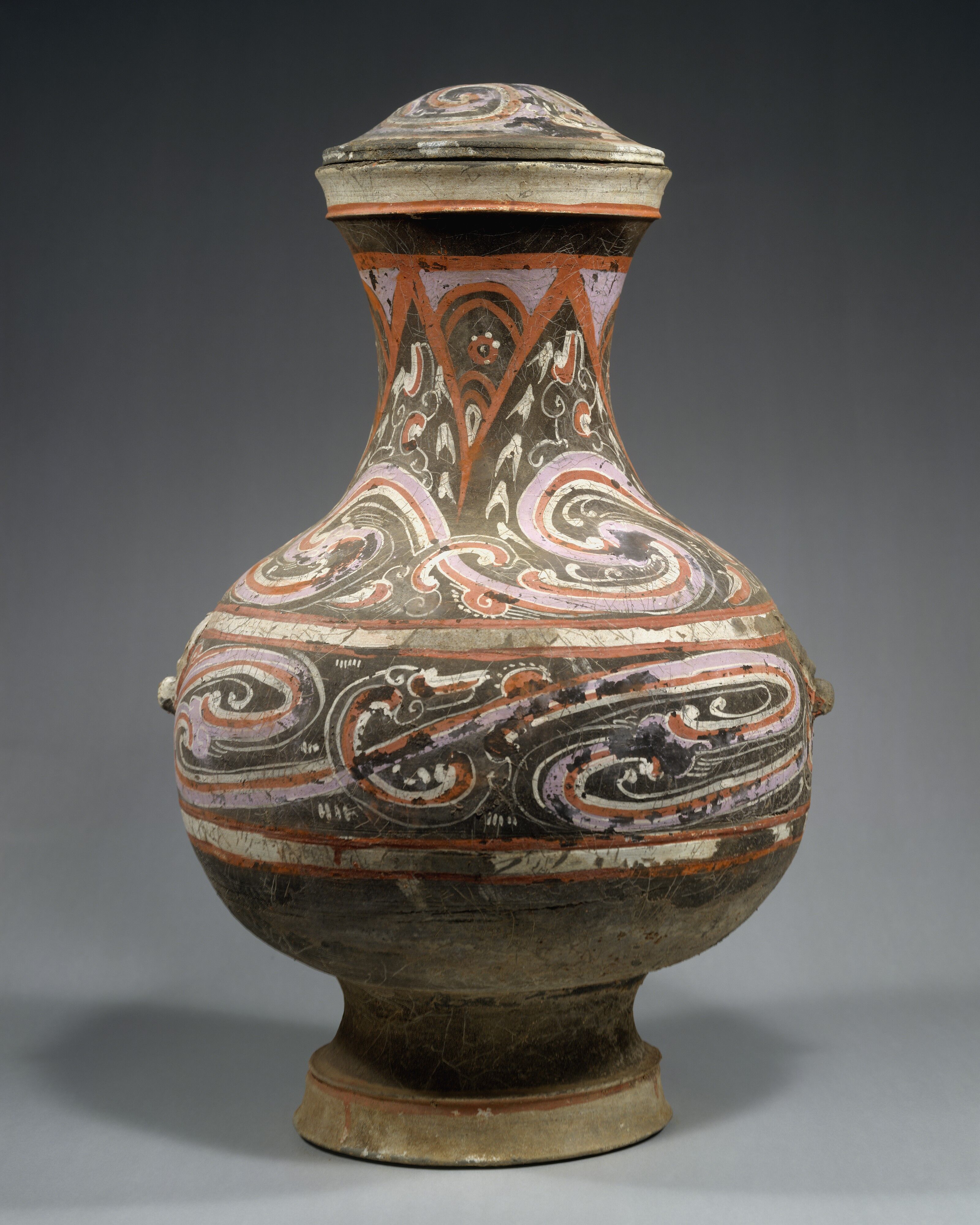 中国漢時代灰釉壺　A ceramic jar HAN dynasty source