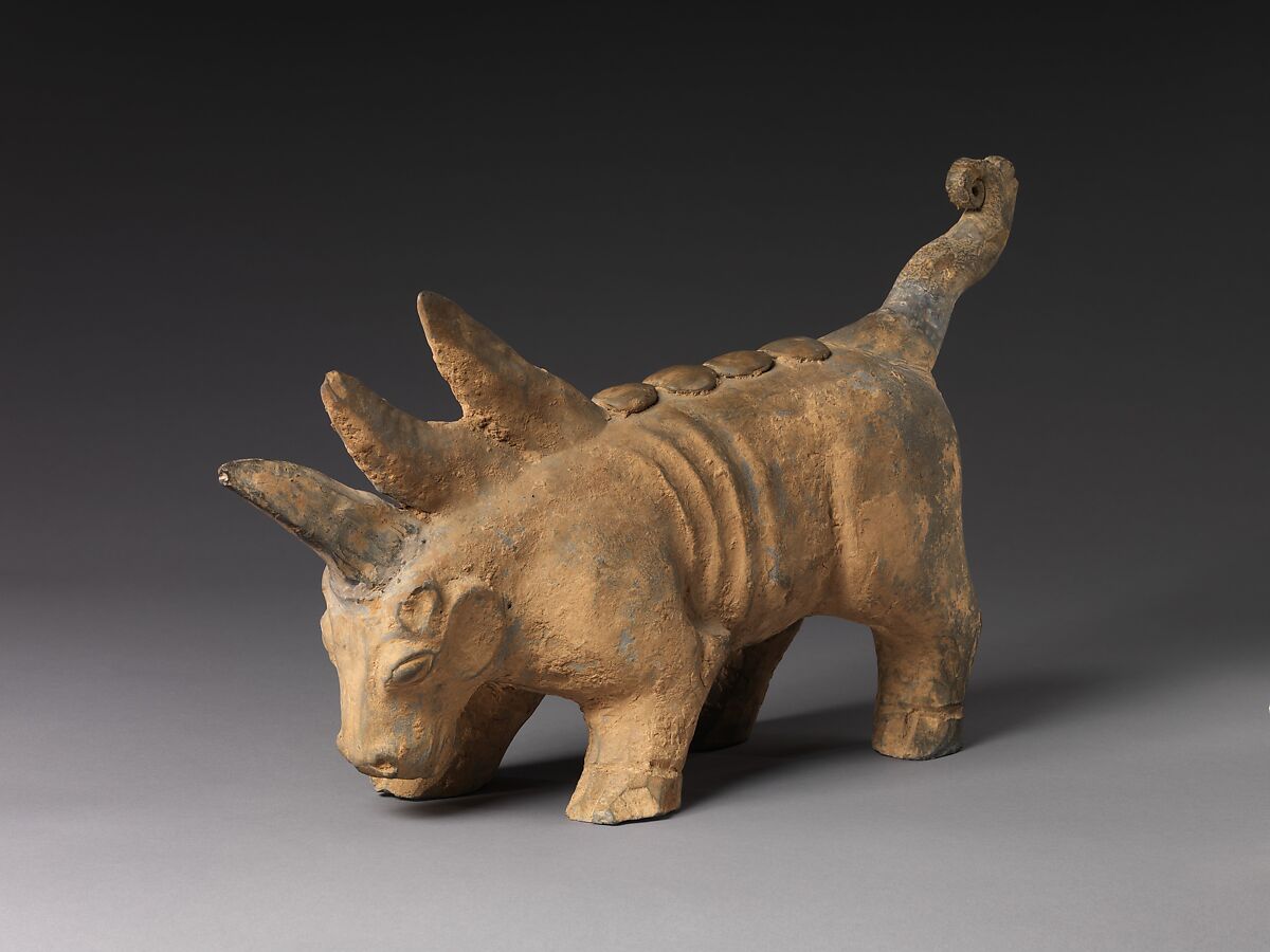 Tomb Guardian Beast, Earthenware with pigment, China