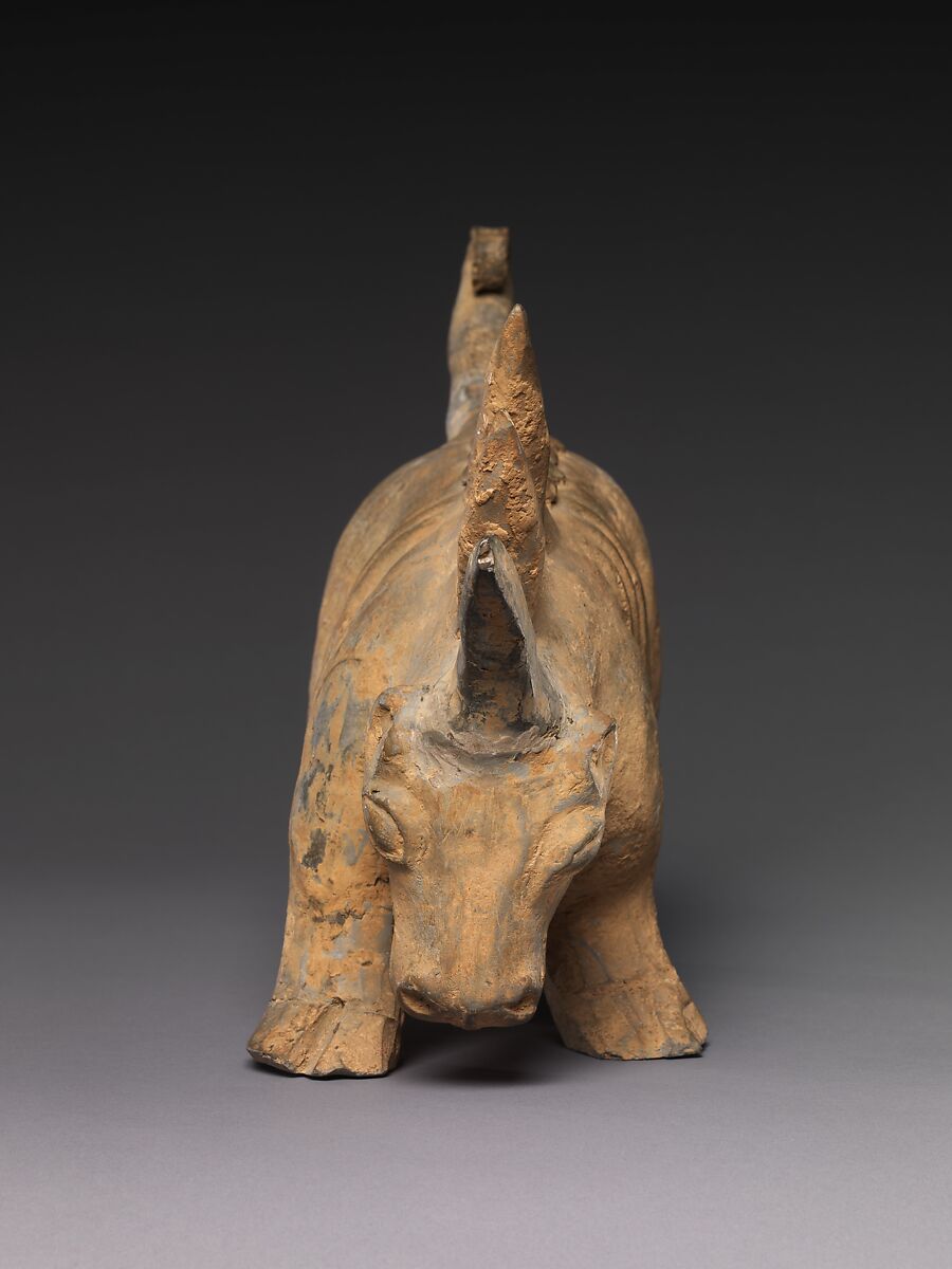 Tomb Guardian Beast, Earthenware with pigment, China
