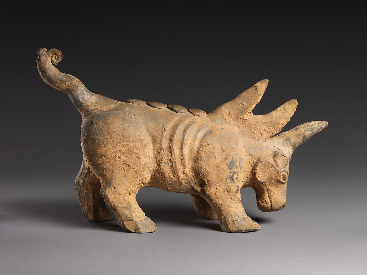 Tomb Guardian Beast, Earthenware with pigment, China