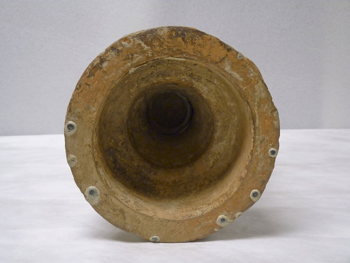 Lamp, Earthenware with relief decoration under green glazes, China