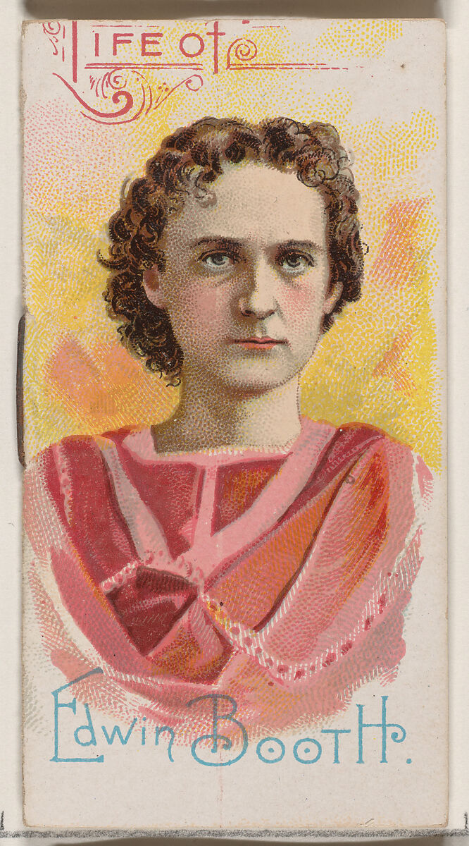 Life of Edwin Booth, from the Histories of Poor Boys and Famous People series of booklets (N79) for Duke brand cigarettes, Issued by W. Duke, Sons &amp; Co. (New York and Durham, N.C.), Commercial color lithograph 