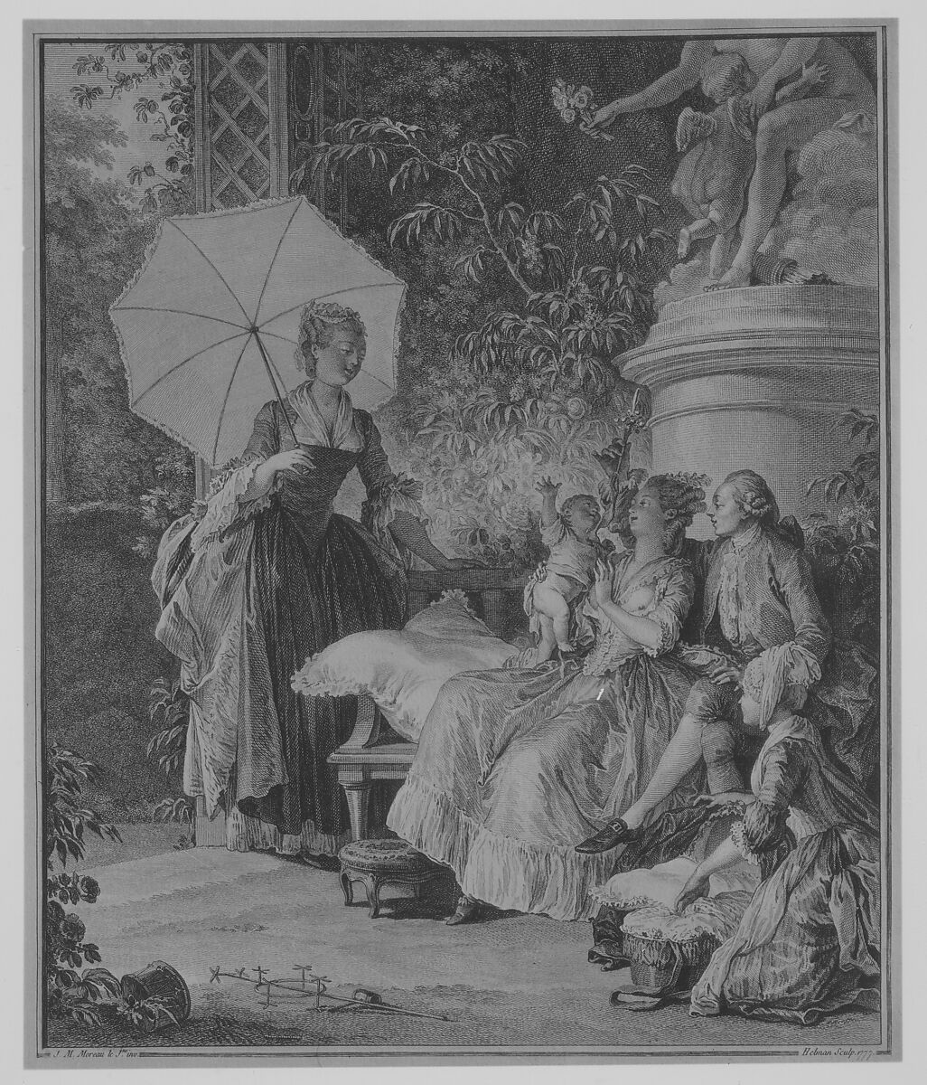 Les Délices de la Maternité (Maternal Pleasure), from Le Monument du Costume, Isidore Stanislas Henri Helman (French, Lille 1743–?1806/9 Paris), Etching and engraving; third state of five (Bocher) 