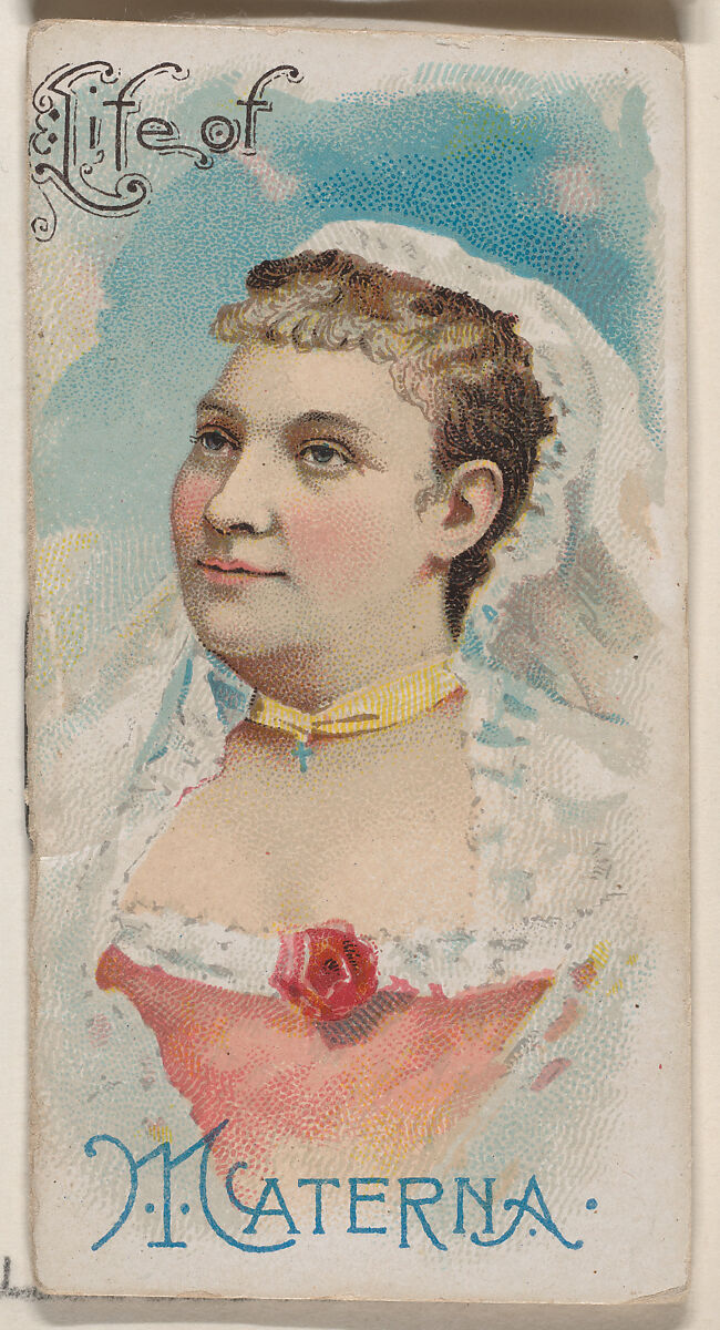 Life of Amalia Materna, from the Histories of Poor Boys and Famous People series of booklets (N79) for Duke brand cigarettes, Issued by W. Duke, Sons &amp; Co. (New York and Durham, N.C.), Commercial color lithograph 
