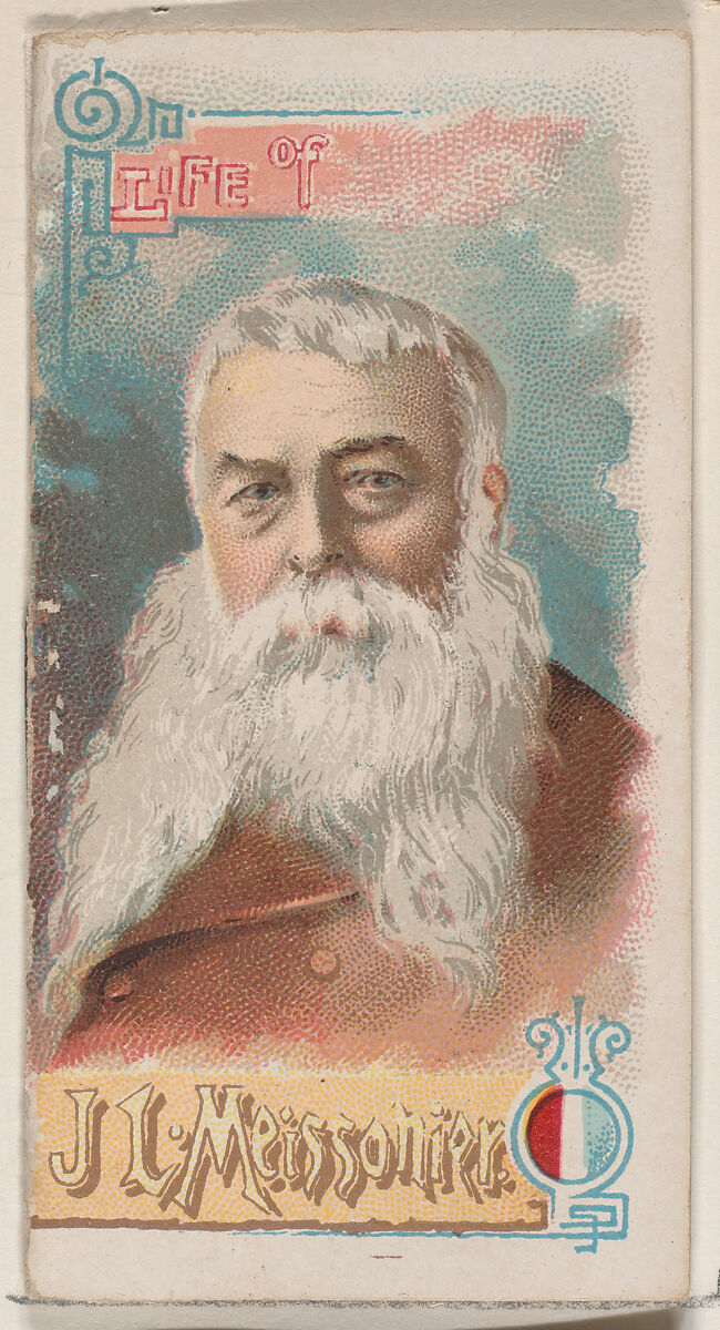 Life of Jean Louis Meissonier, from the Histories of Poor Boys and Famous People series of booklets (N79) for Duke brand cigarettes, Issued by W. Duke, Sons &amp; Co. (New York and Durham, N.C.), Commercial color lithograph 