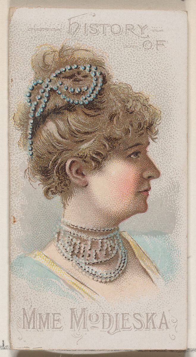 History of Helena Modjeska, from the Histories of Poor Boys and Famous People series of booklets (N79) for Duke brand cigarettes, Issued by W. Duke, Sons &amp; Co. (New York and Durham, N.C.), Commercial color lithograph 