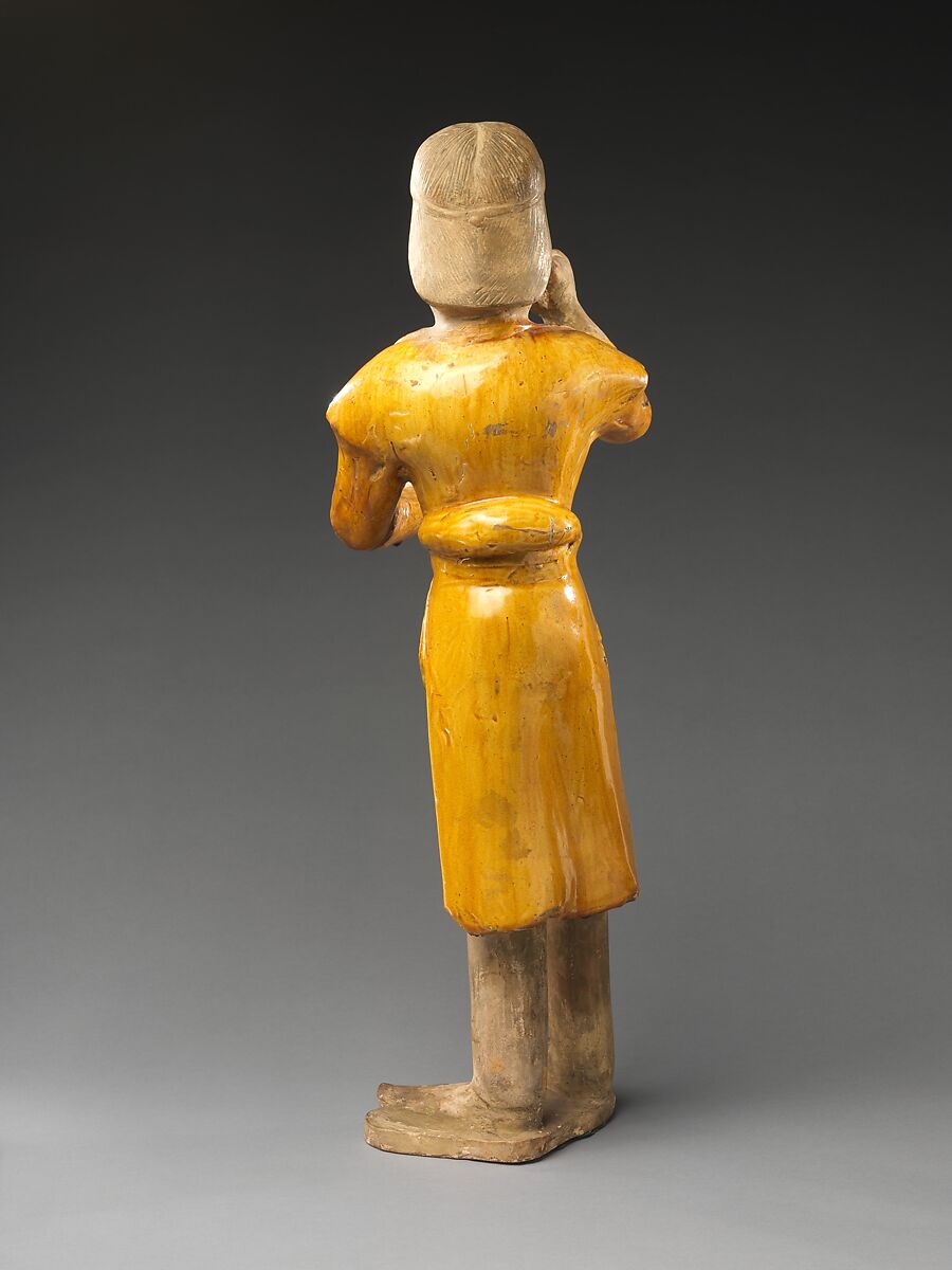 Horse groom, Earthenware with three-color (sancai) glaze and pigment, China
