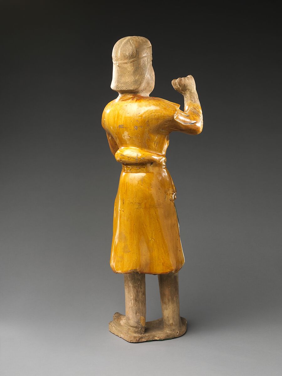 Horse groom, Earthenware with three-color (sancai) glaze and pigment, China