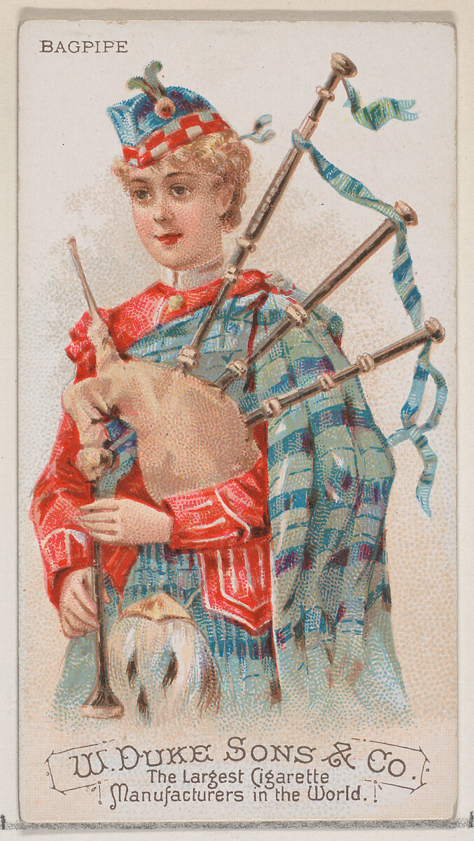 Bagpipe, from the Musical Instruments series (N82) for Duke brand cigarettes, Issued by W. Duke, Sons &amp; Co. (New York and Durham, N.C.), Commercial color lithograph 