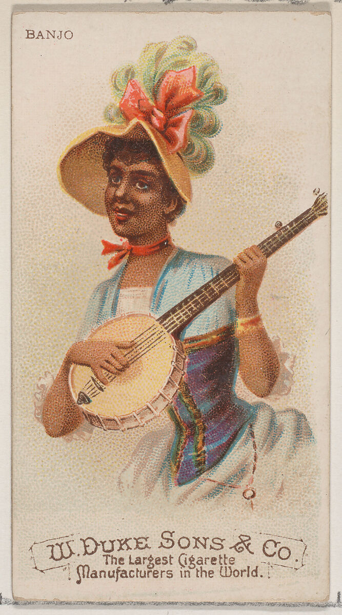 Banjo, from the Musical Instruments series (N82) for Duke brand cigarettes, Issued by W. Duke, Sons &amp; Co. (New York and Durham, N.C.), Commercial color lithograph 