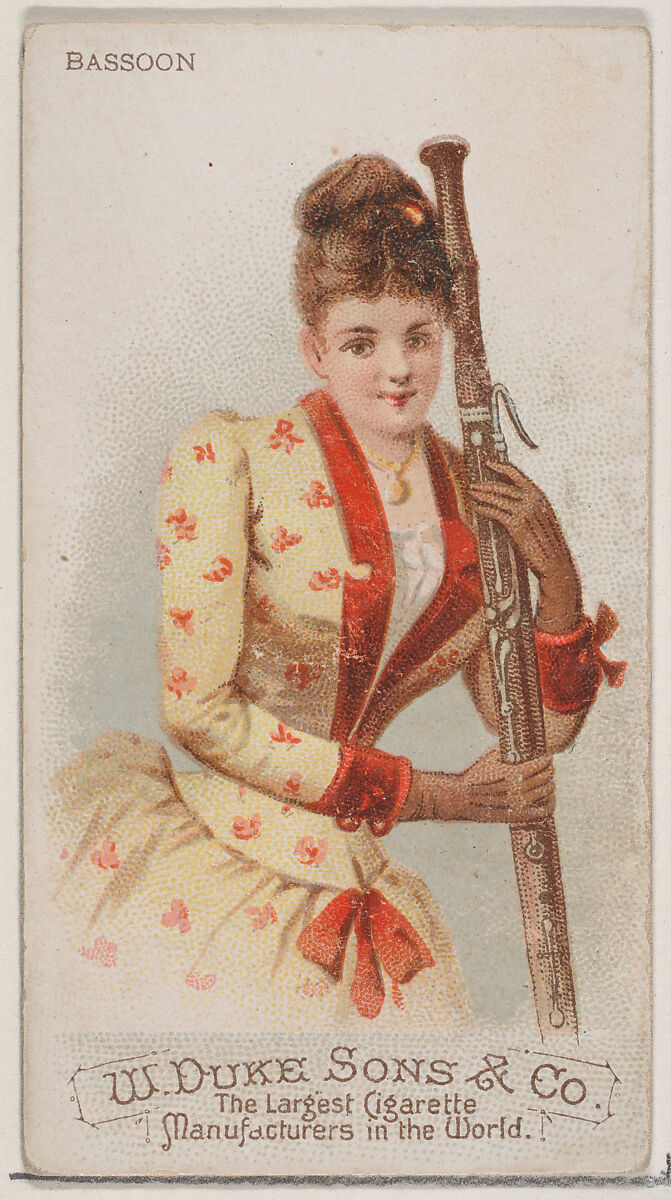 Bassoon, from the Musical Instruments series (N82) for Duke brand cigarettes, Issued by W. Duke, Sons &amp; Co. (New York and Durham, N.C.), Commercial color lithograph