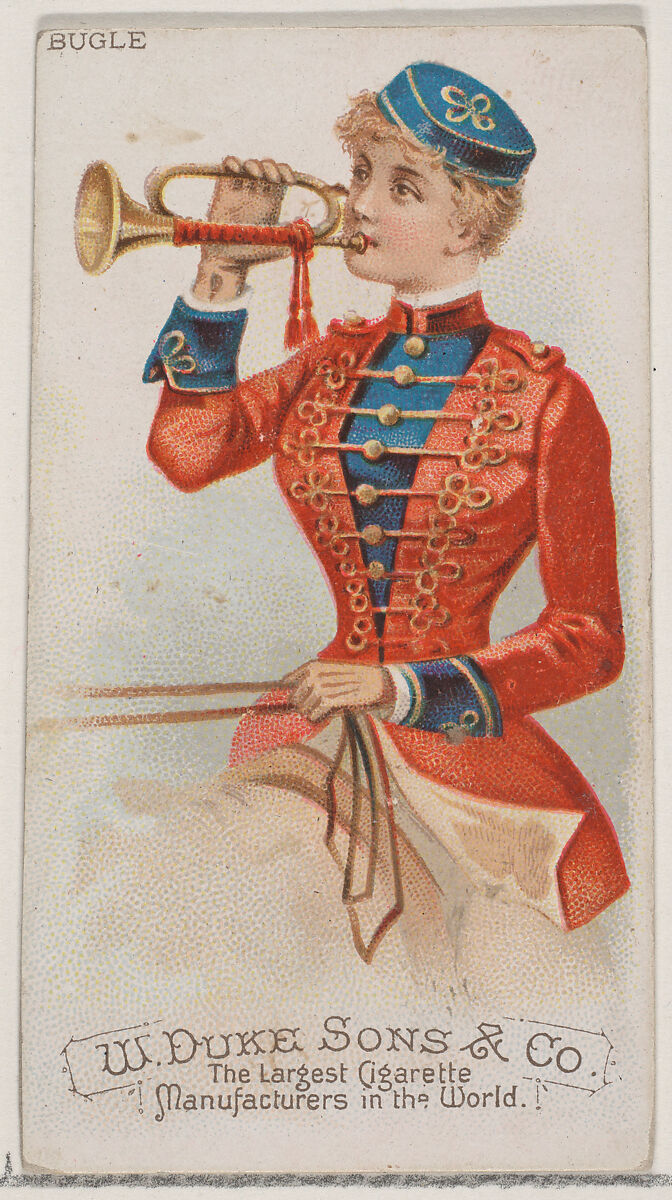 Bugle, from the Musical Instruments series (N82) for Duke brand cigarettes, Issued by W. Duke, Sons &amp; Co. (New York and Durham, N.C.), Commercial color lithograph