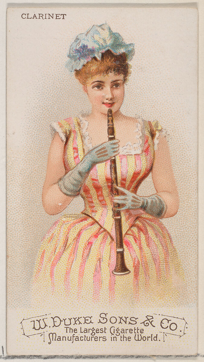 Clarinet, from the Musical Instruments series (N82) for Duke brand cigarettes, Issued by W. Duke, Sons &amp; Co. (New York and Durham, N.C.), Commercial color lithograph 