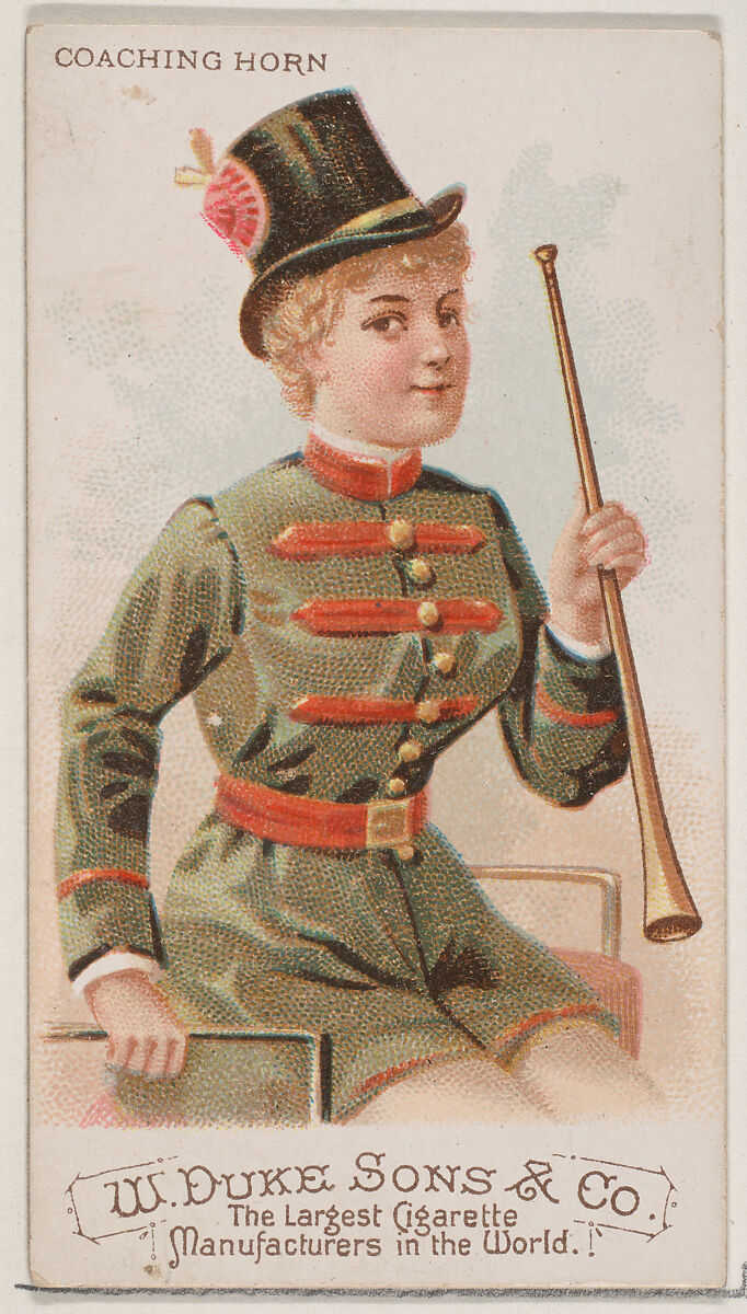 Coaching Horn, from the Musical Instruments series (N82) for Duke brand cigarettes, Issued by W. Duke, Sons &amp; Co. (New York and Durham, N.C.), Commercial color lithograph 