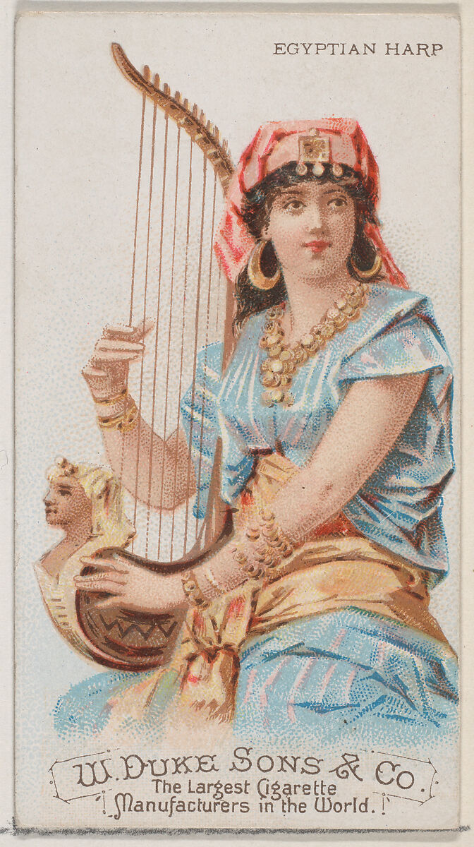 Egyptian Harp, from the Musical Instruments series (N82) for Duke brand cigarettes, Issued by W. Duke, Sons &amp; Co. (New York and Durham, N.C.), Commercial color lithograph 