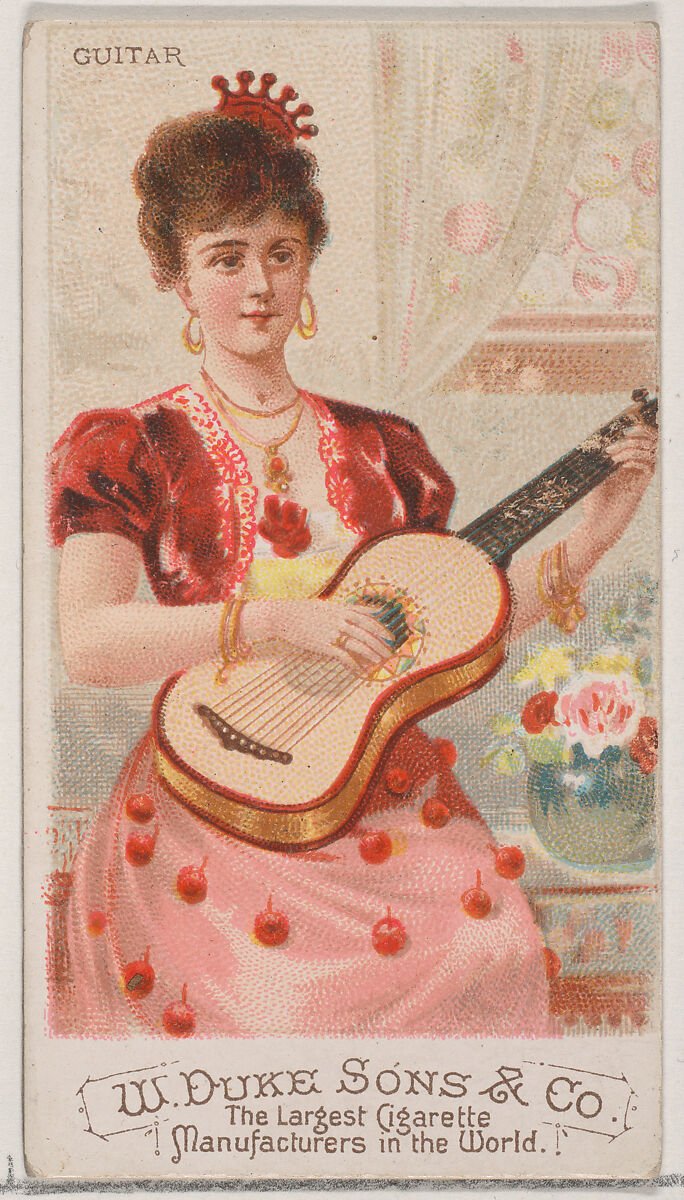Guitar, from the Musical Instruments series (N82) for Duke brand cigarettes, Issued by W. Duke, Sons &amp; Co. (New York and Durham, N.C.), Commercial color lithograph 