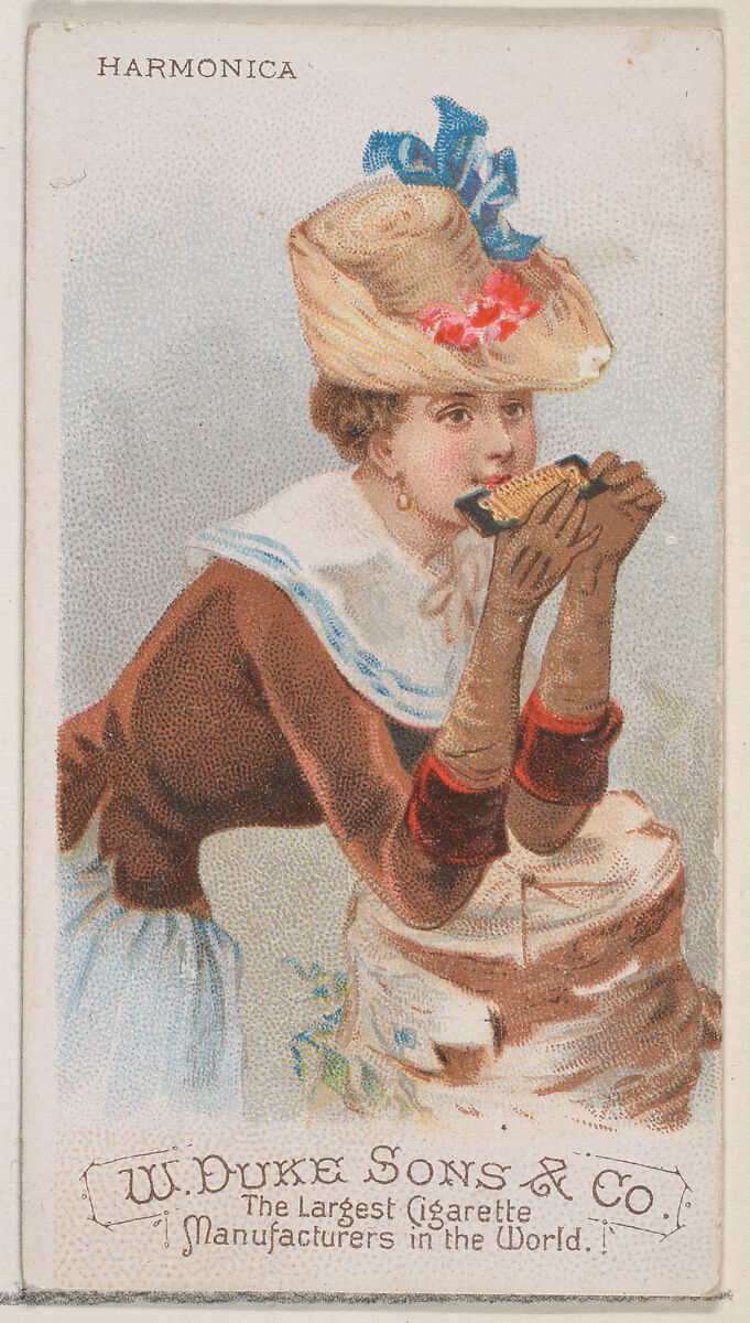 Harmonica, from the Musical Instruments series (N82) for Duke brand cigarettes, Issued by W. Duke, Sons &amp; Co. (New York and Durham, N.C.), Commercial color lithograph 
