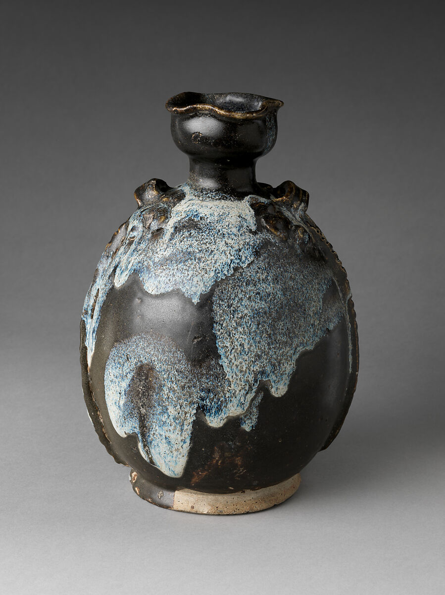 Flask, Stoneware with splashed glaze (Jun ware), China