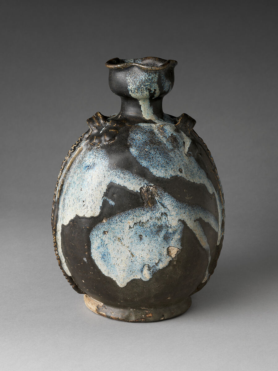 Flask, Stoneware with splashed glaze (Jun ware), China