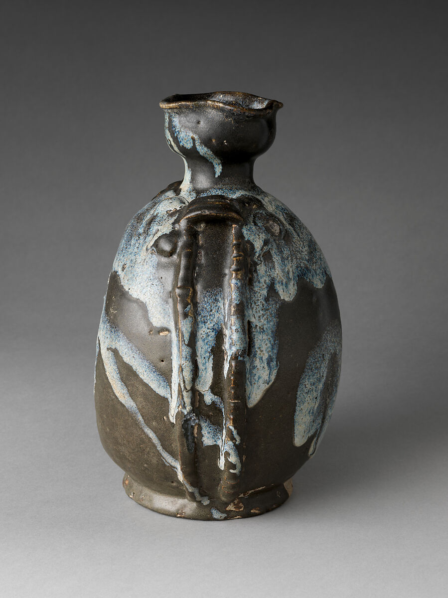 Flask, Stoneware with splashed glaze (Jun ware), China