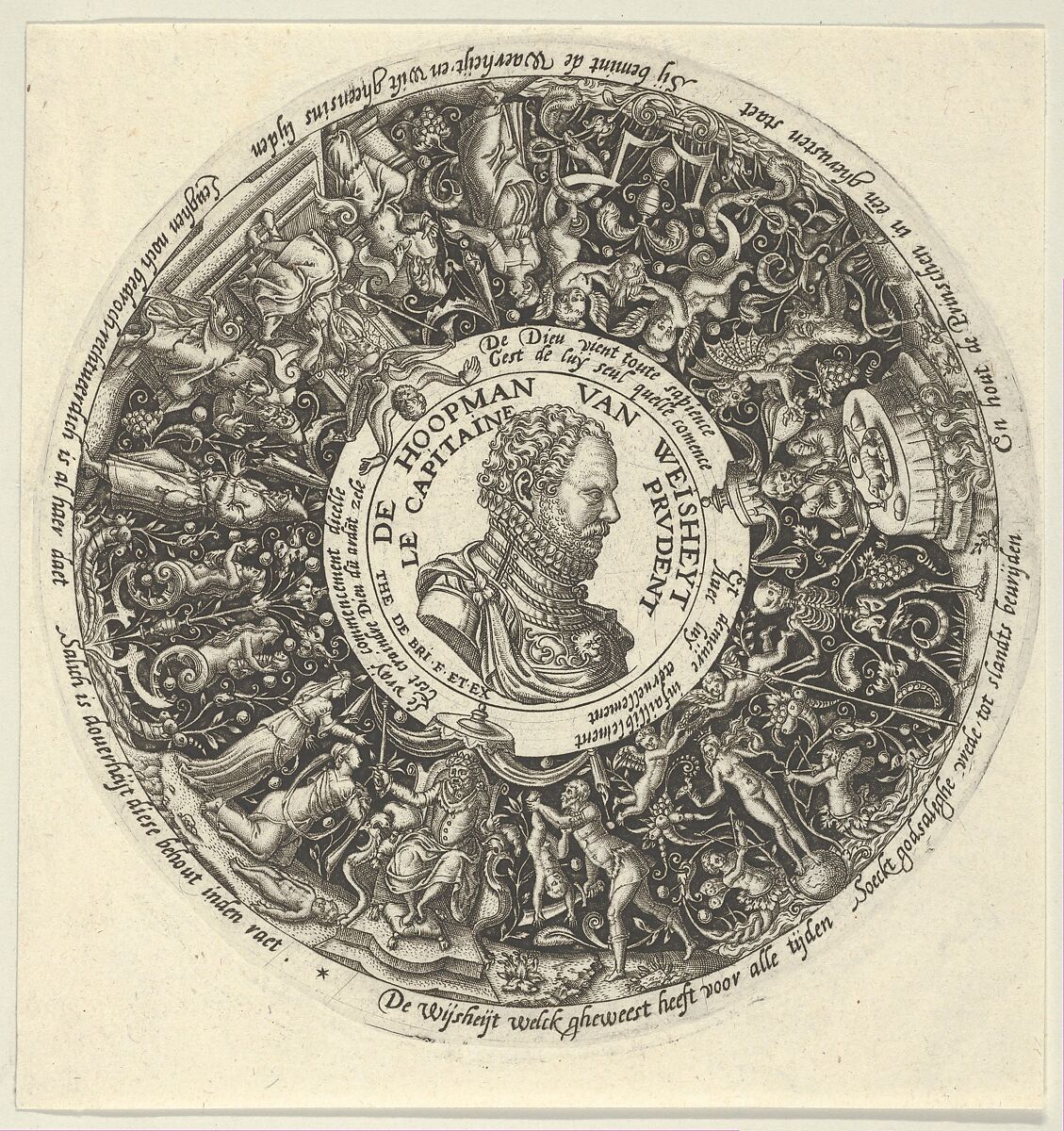 Portrait of William I of Orange, from a Series of Tazza Designs, Theodor de Bry (Netherlandish, Liège 1528–1598 Frankfurt), Engraving 