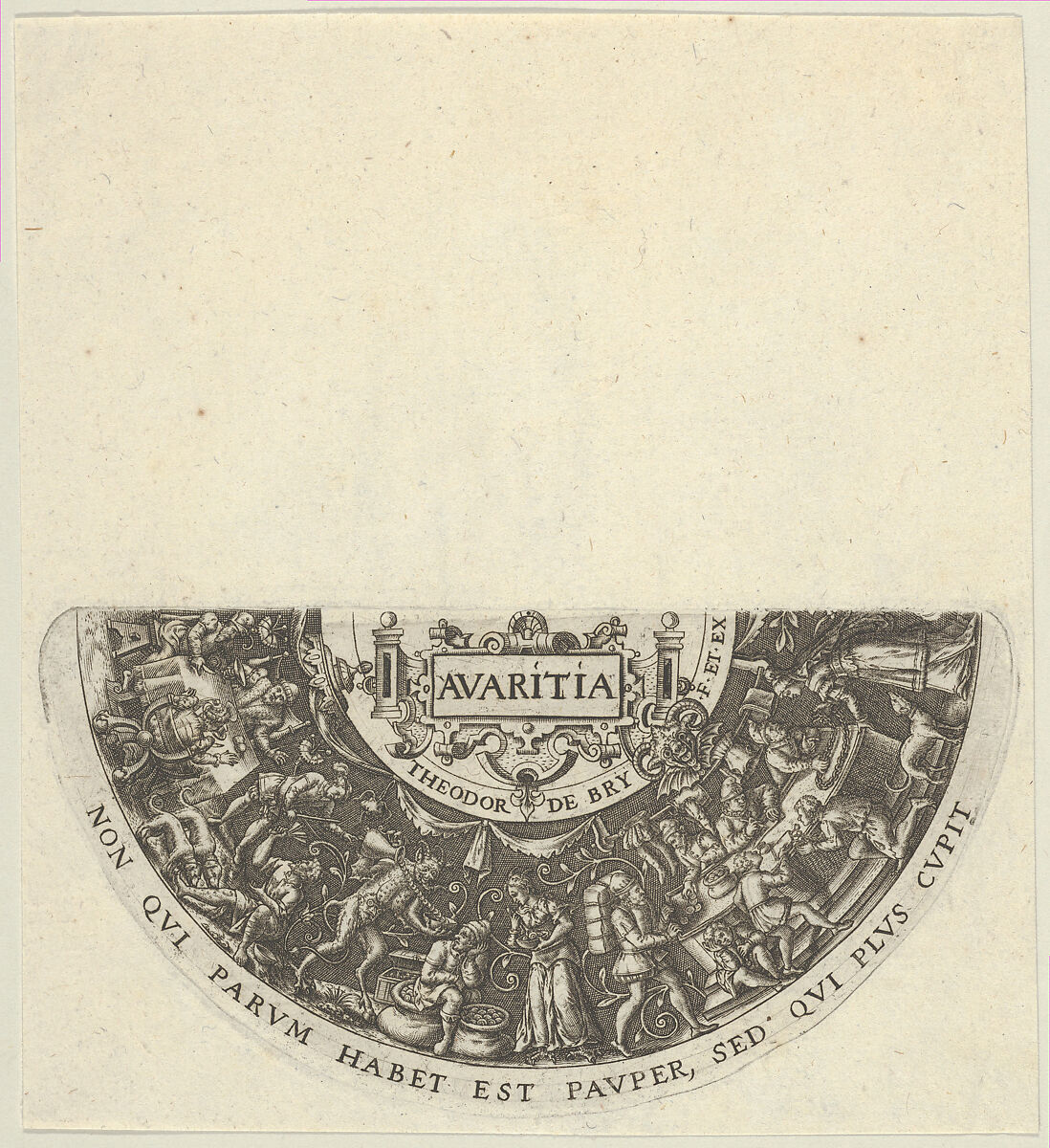 Avaritia, Theodor de Bry (Netherlandish, Liège 1528–1598 Frankfurt), Engraving 