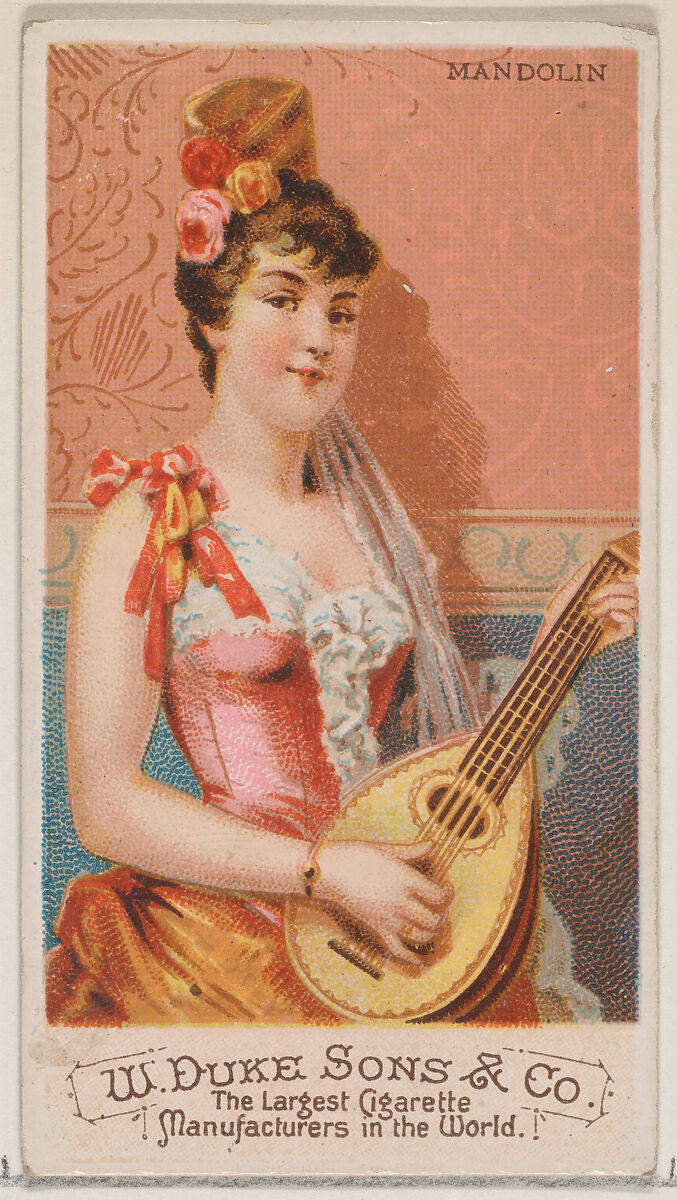 Mandolin, from the Musical Instruments series (N82) for Duke brand cigarettes, Issued by W. Duke, Sons &amp; Co. (New York and Durham, N.C.), Commercial color lithograph 